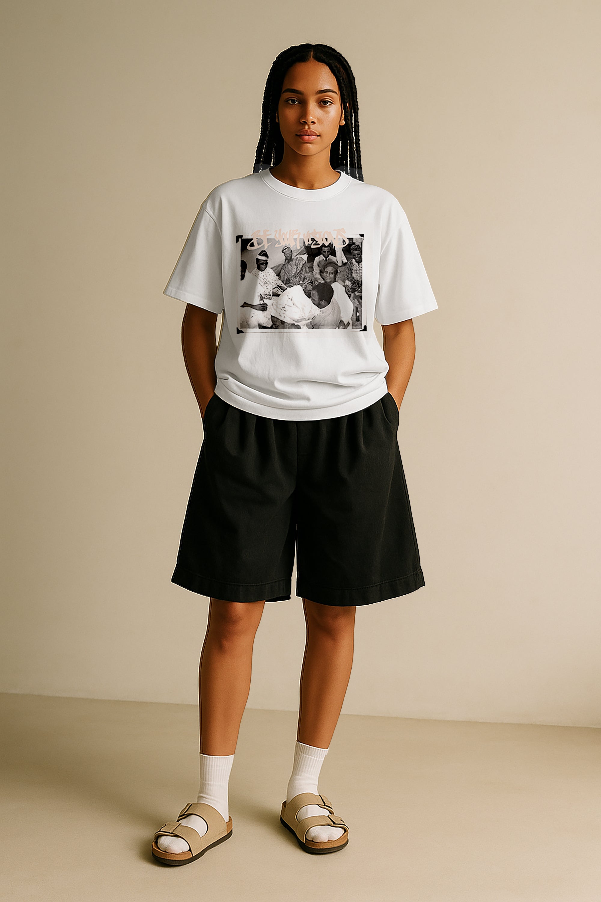 White Memory Card Print T-Shirt -pink Print