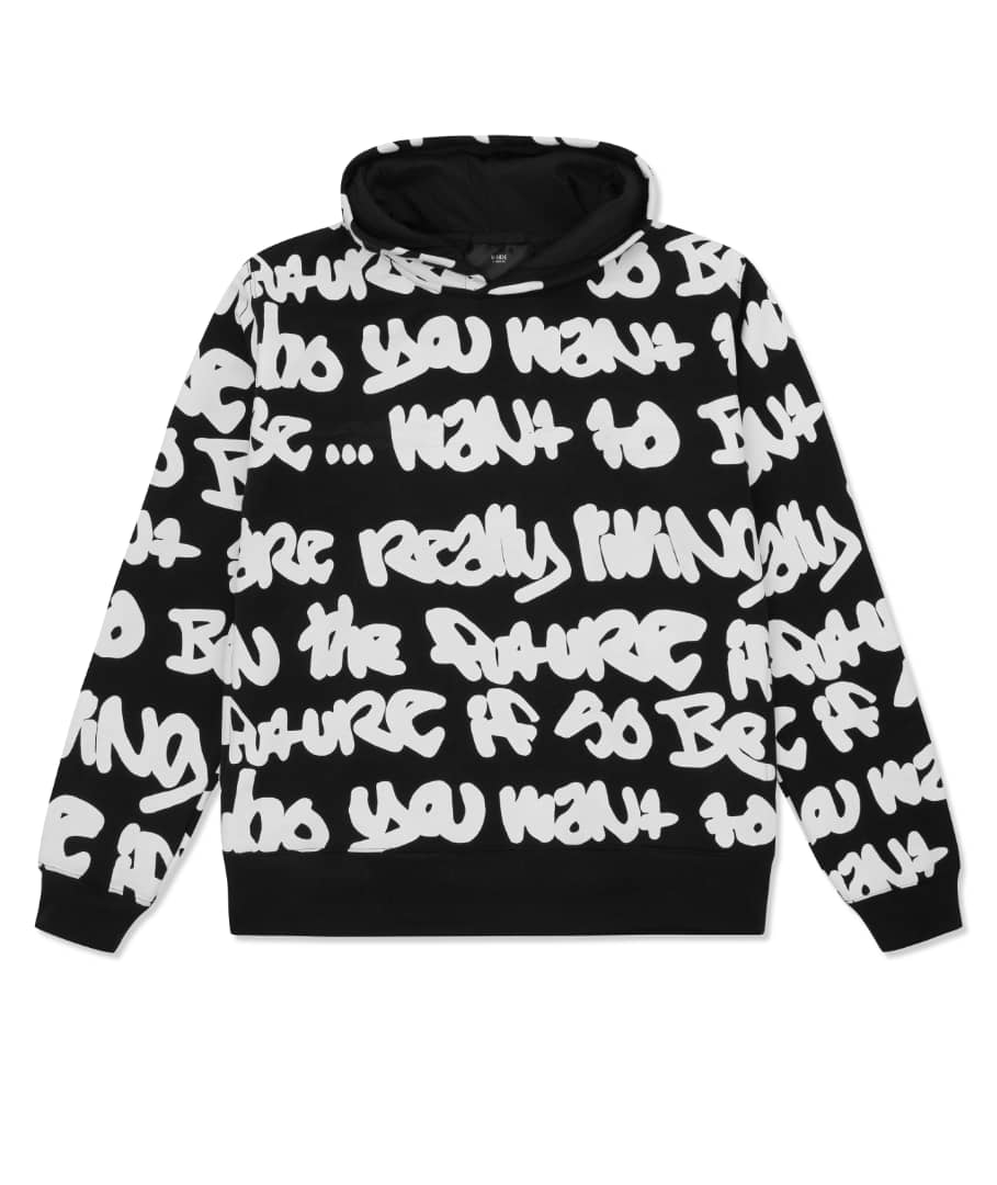 Miles Hoodie - White Print