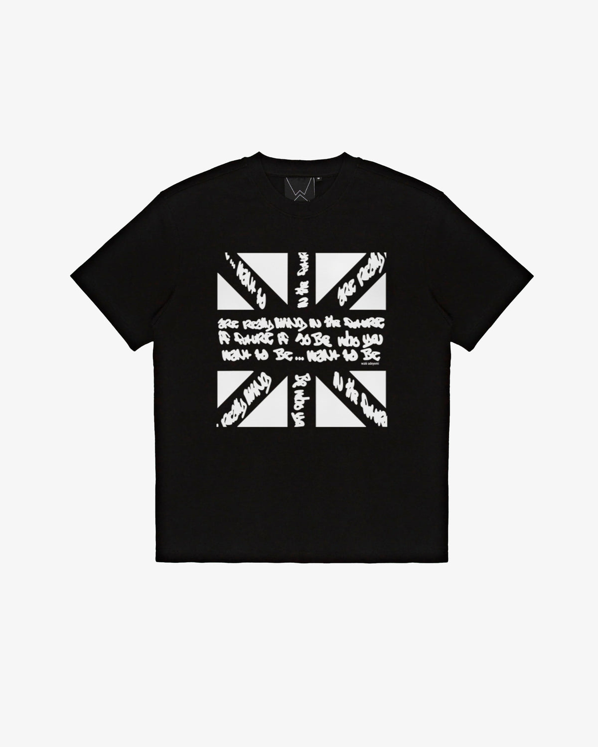 Wale Adeyemi, Blak T-shirt with graffiti sketch