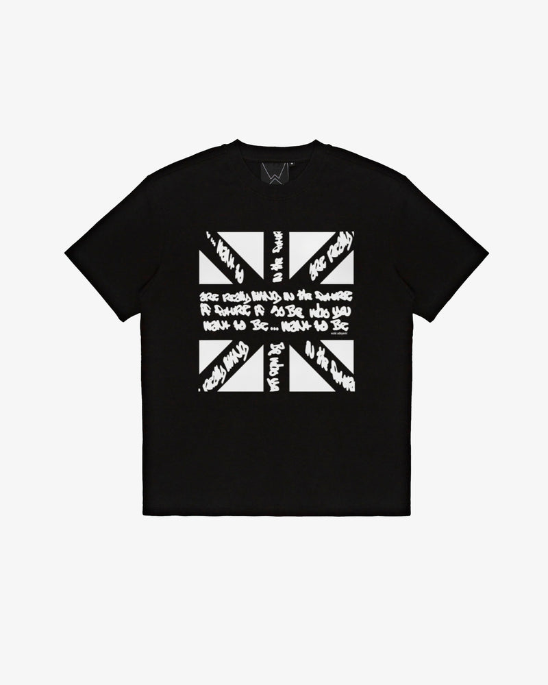 Wale Adeyemi, Blak T-shirt with graffiti sketch