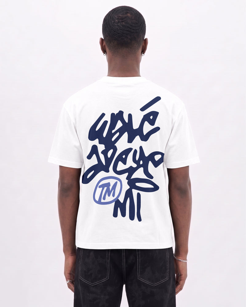 Vinnie T-shirt - White/Blue