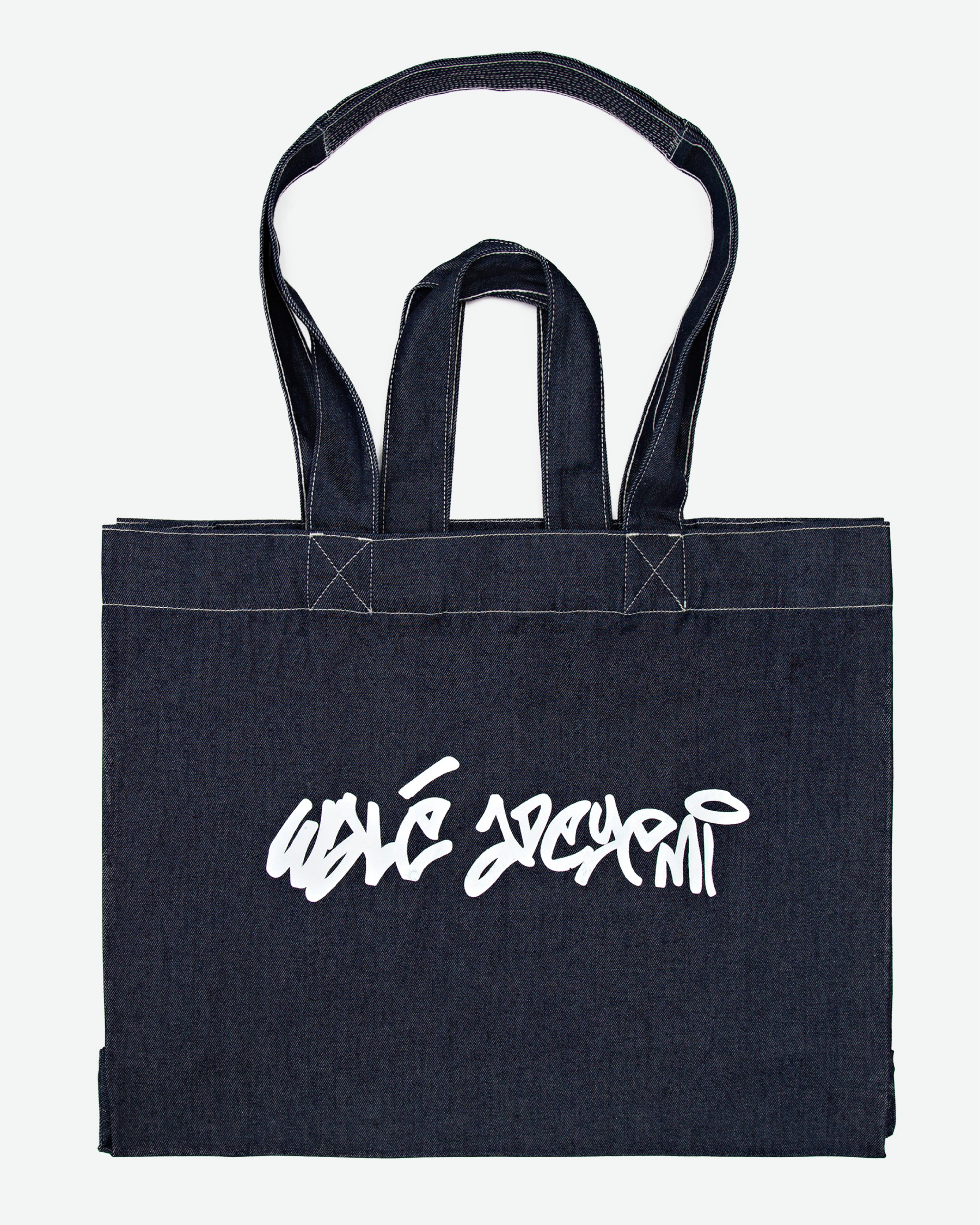 Denim Tote Bag - Blue/White