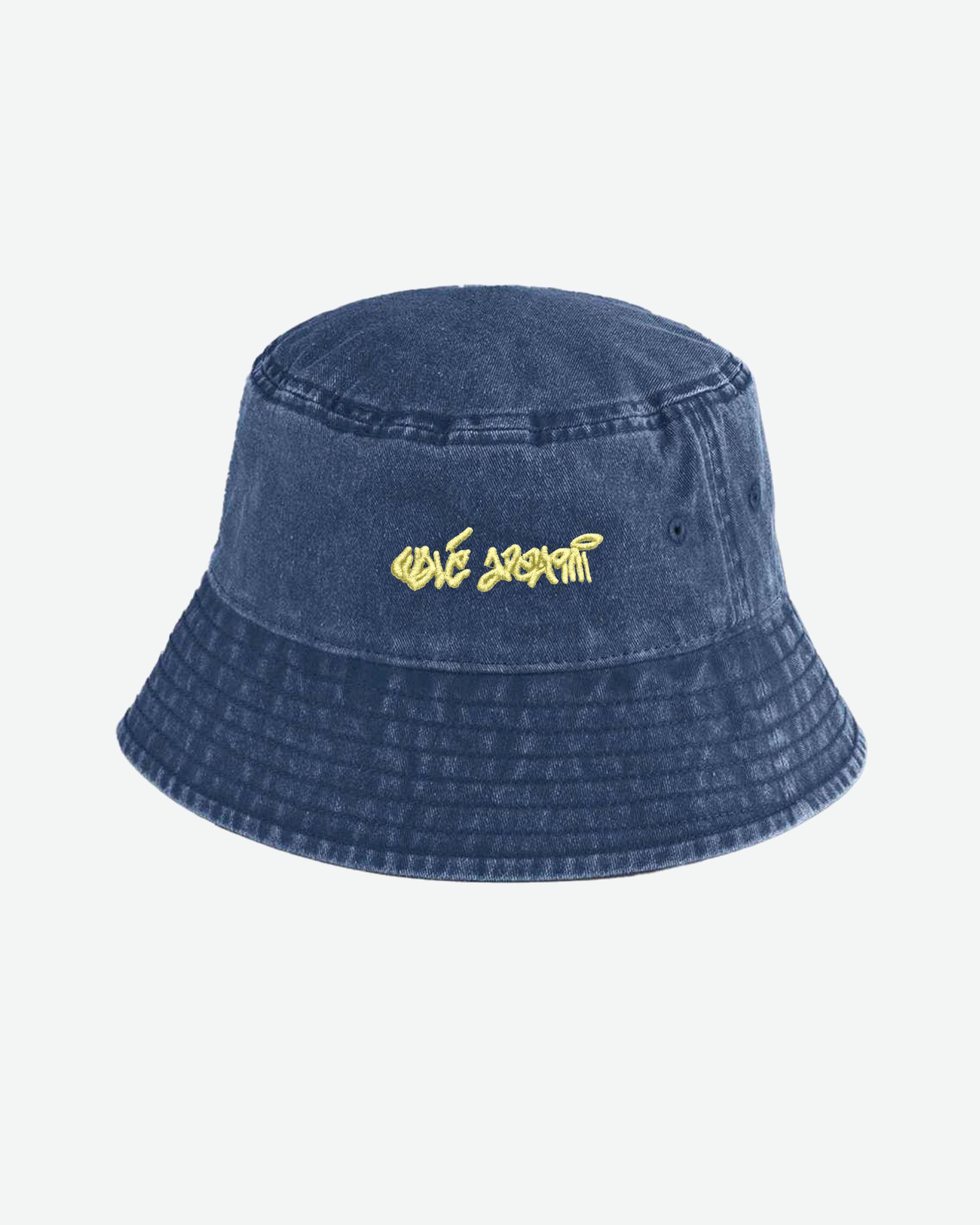 Walé Adeyemi Chorus Bucket Hat graffiti bucket hat in Blue/Yellow
