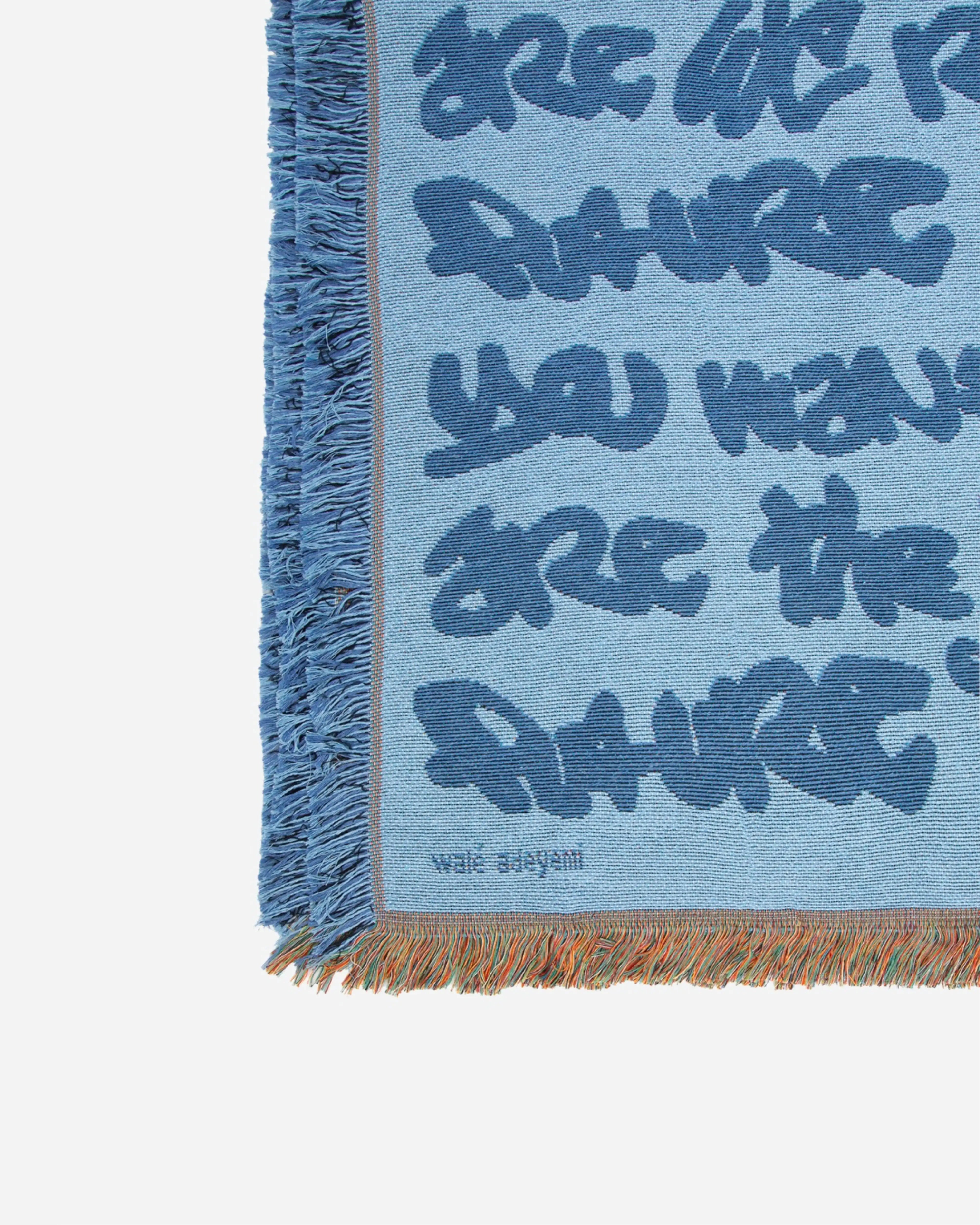 Walé Adeyemi Graf Woven Throw, powder blue and indigo side