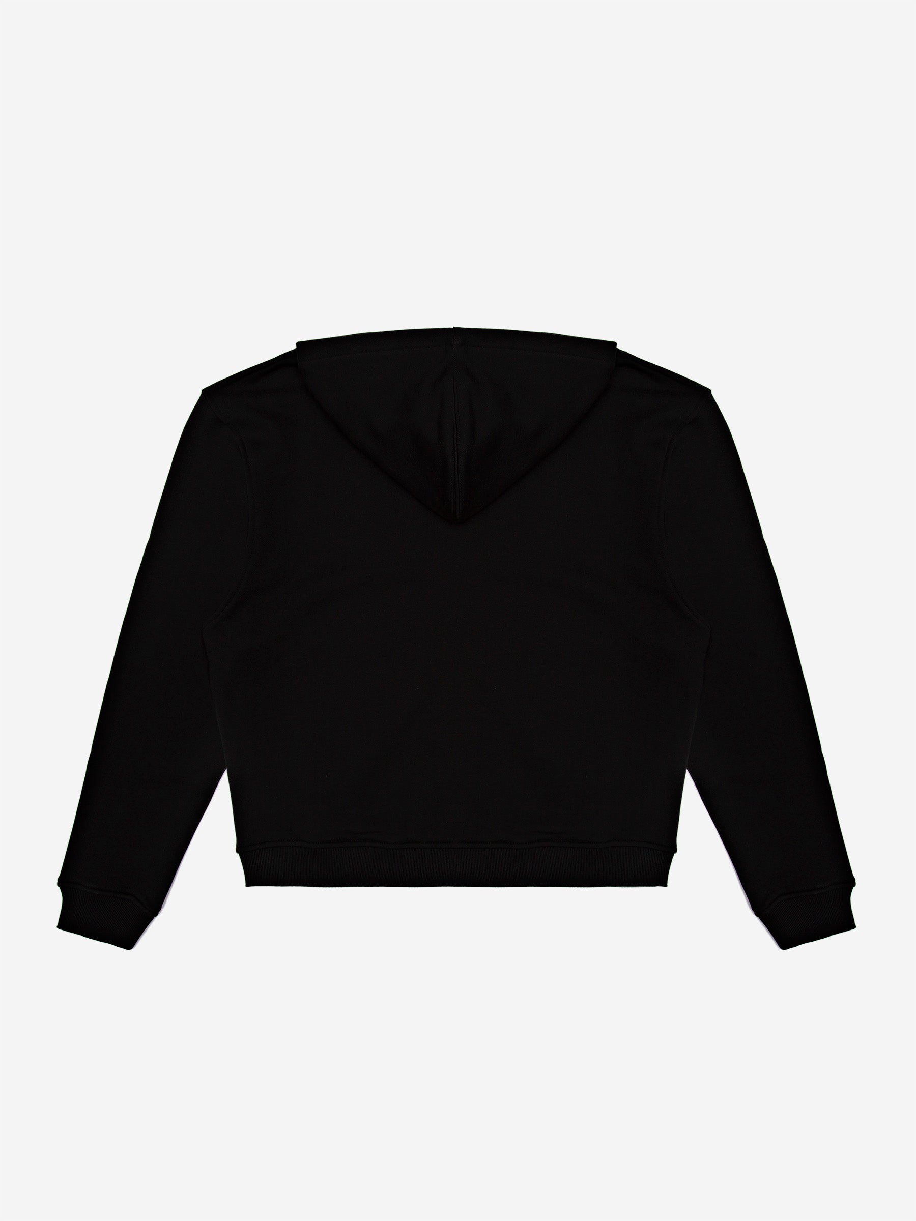 Walé Adeyemi Vinnie full-zip hoodie in Black/White, back flat-lay view