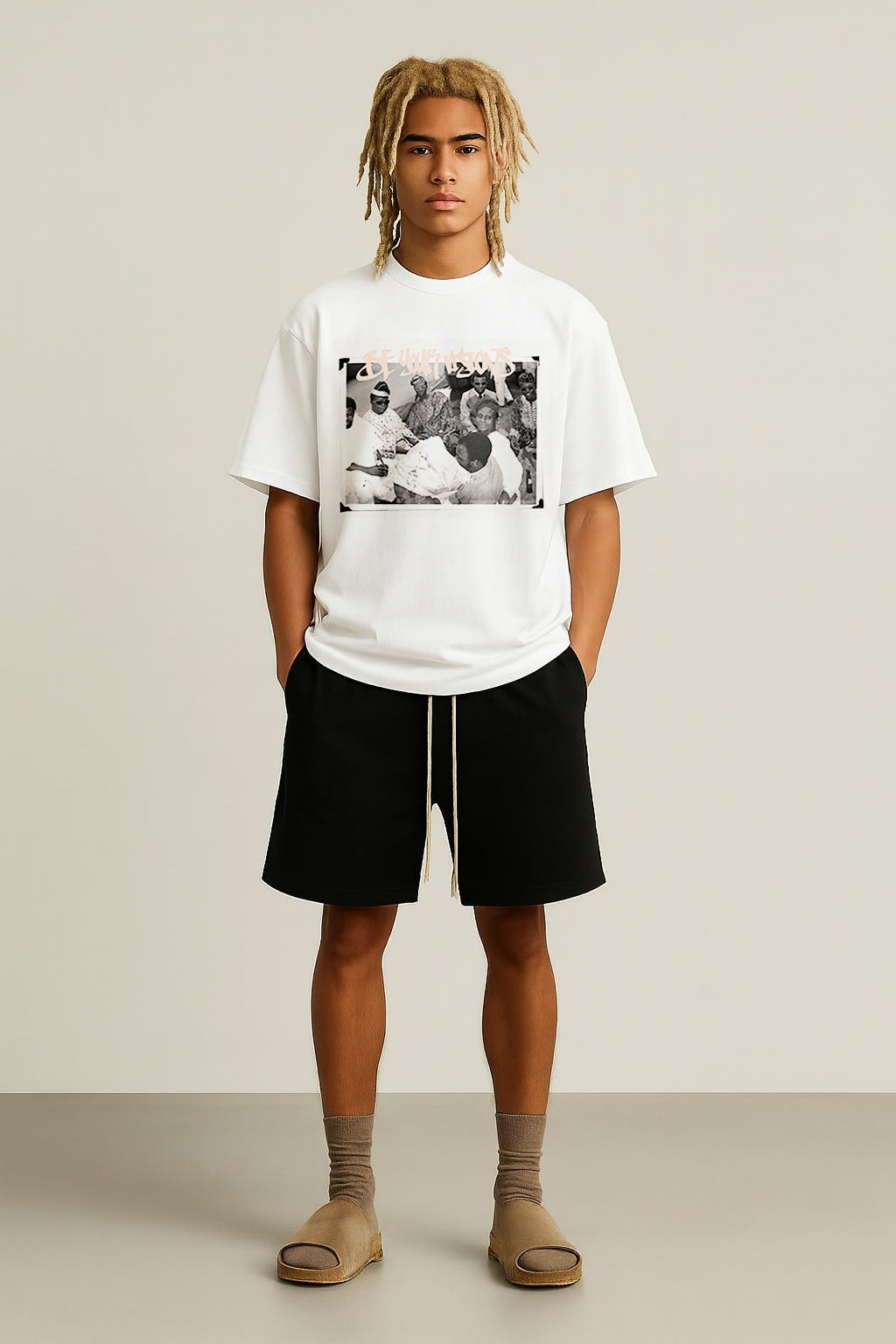 White Memory Card Print T-Shirt -pink  Print