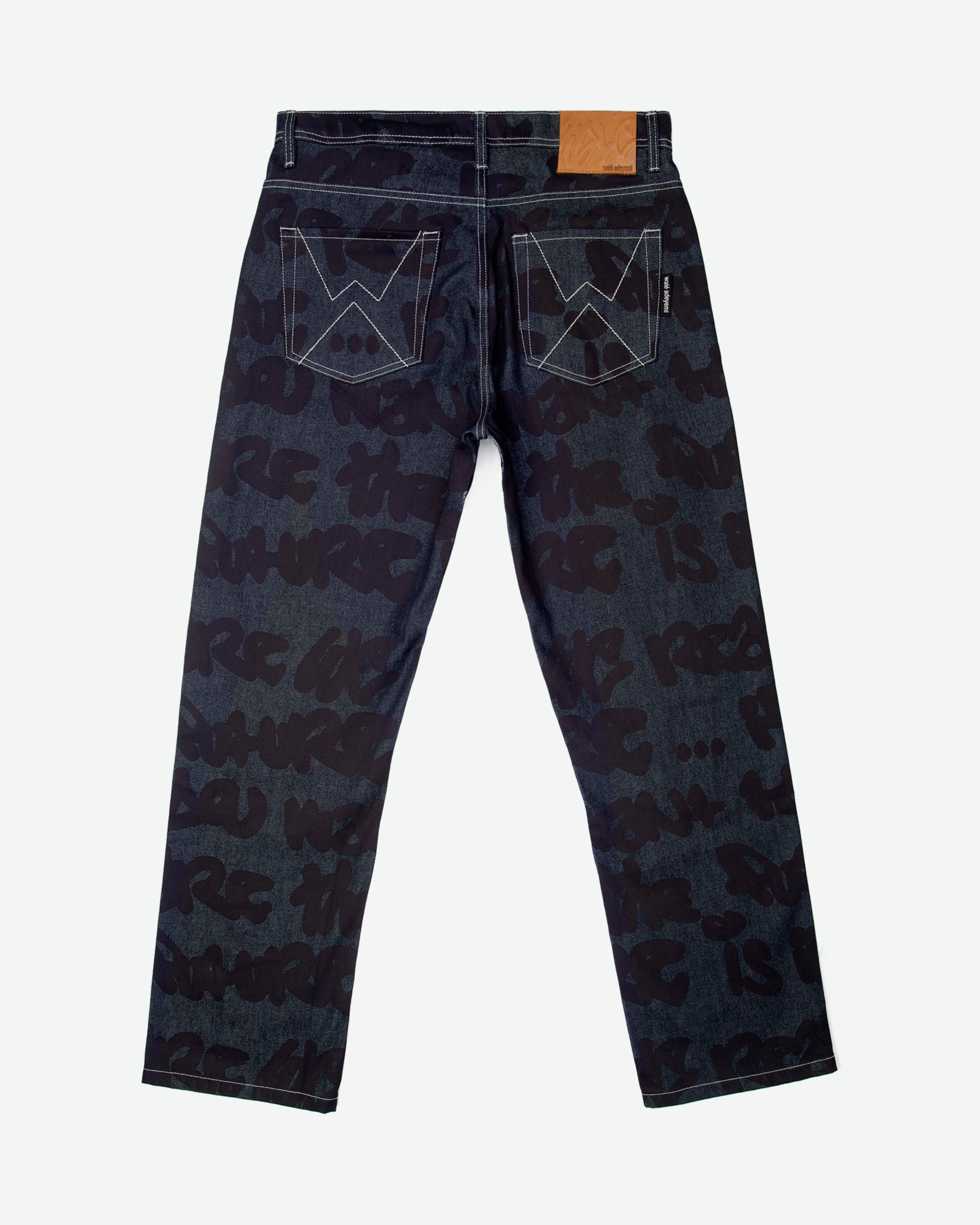 Walé Adeyemi Sound Clash Denim Jeans in Navy/Blue, back product view