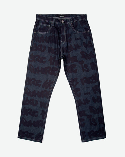 Sound Clash Denim Jeans - Navy/Blue