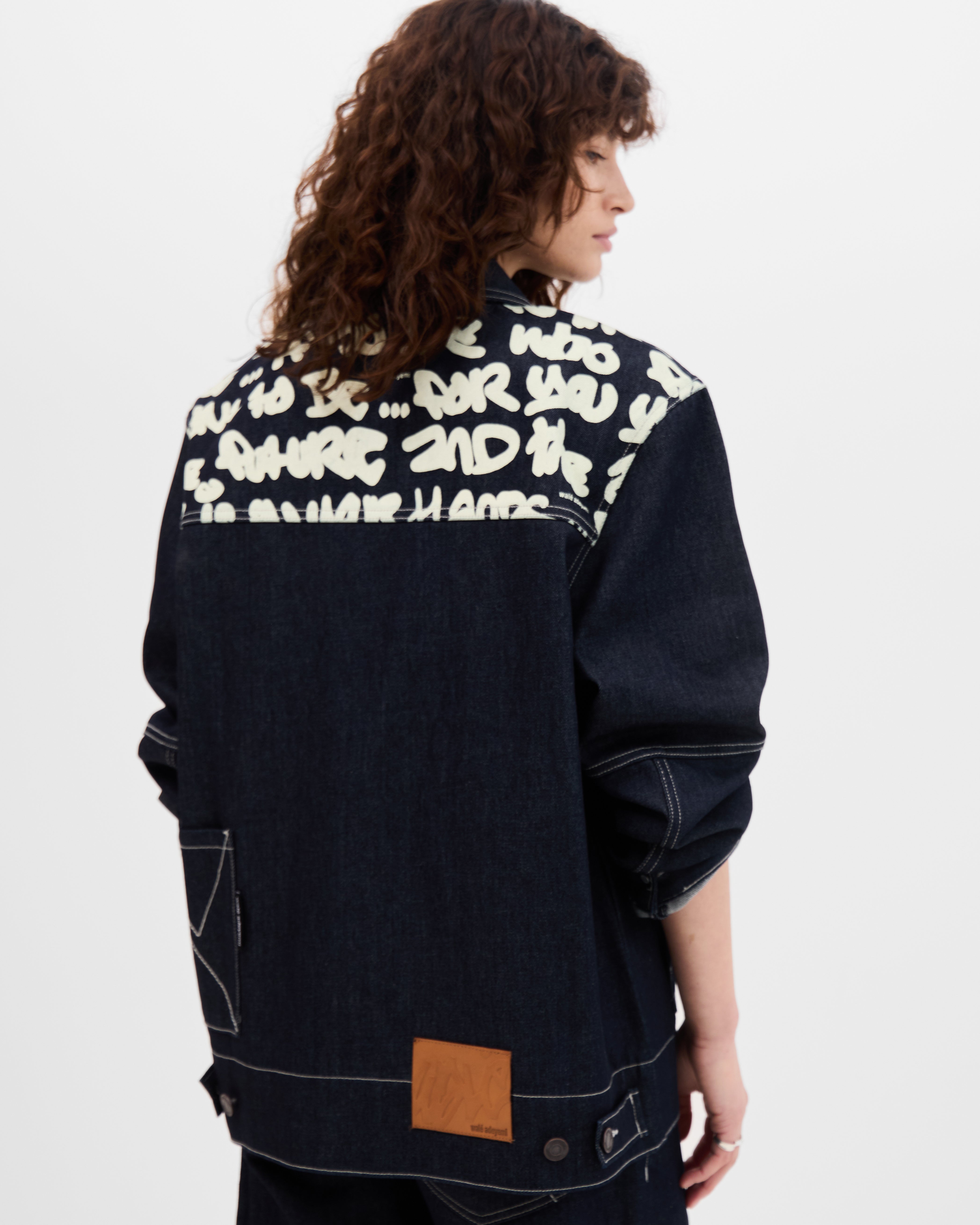 Archive Graf Denim Jacket - Navy/Lemon