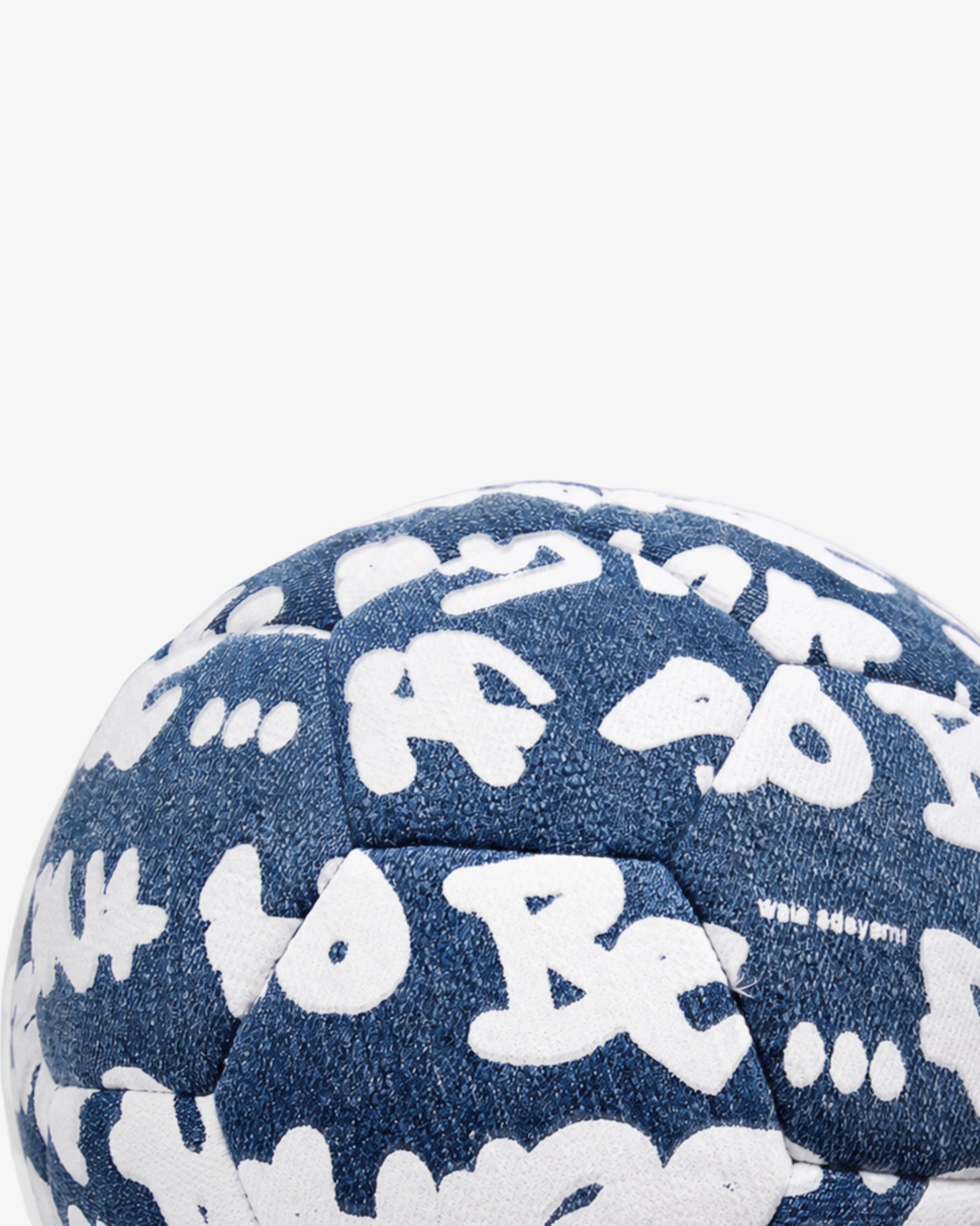 Styled view of the Walé Adeyemi Trivela Denim Football in Denim/White