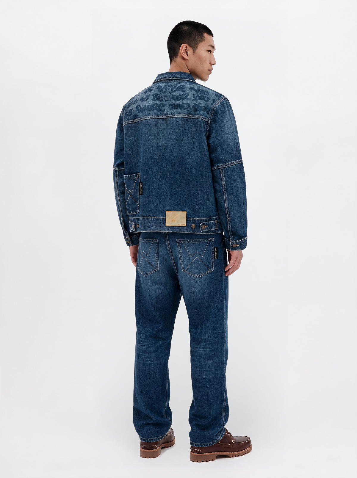 Walé Adeyemi Phantom Denim Jacket in Ink, model back view