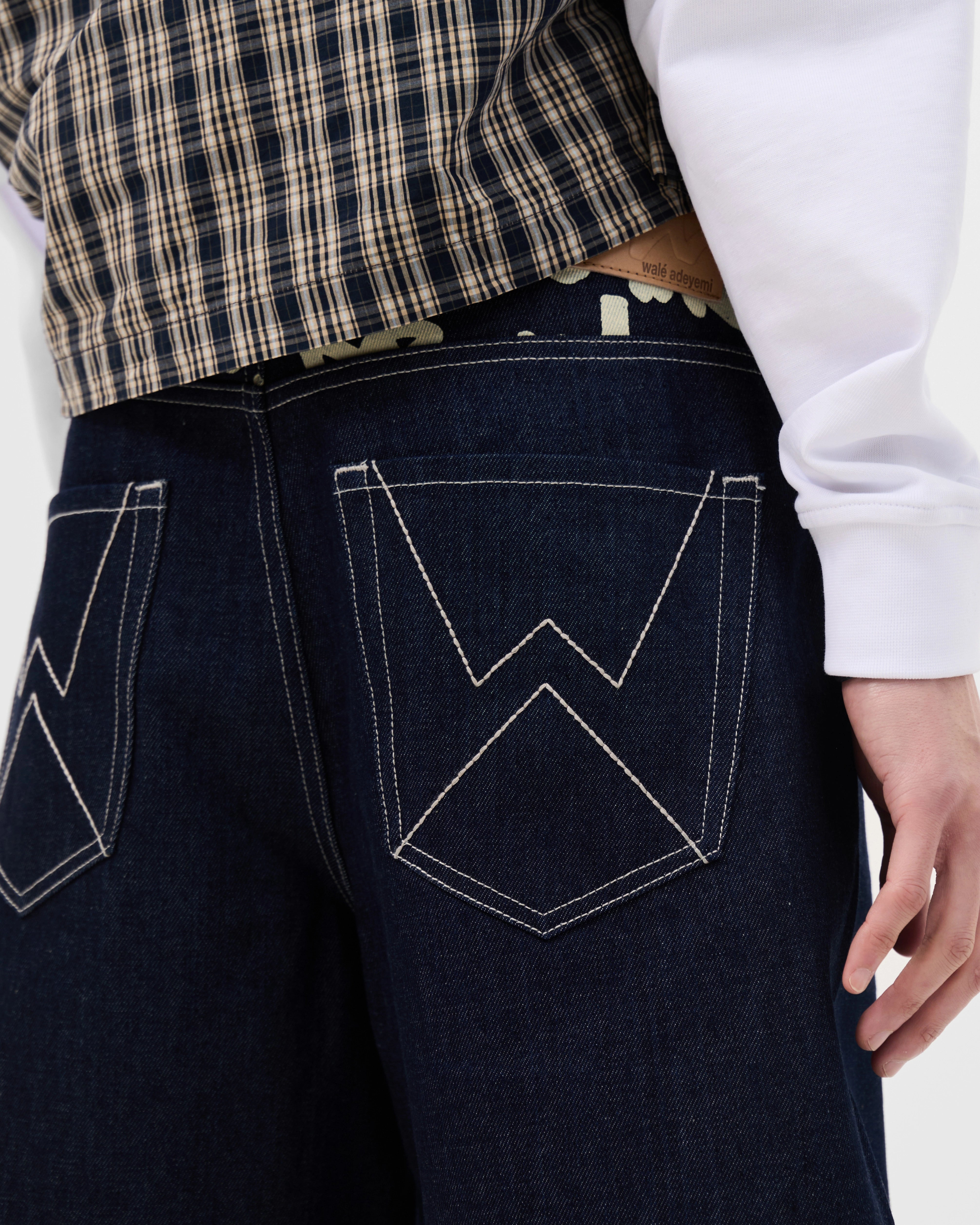 Archive Graf Denim Shorts - Navy/Lemon