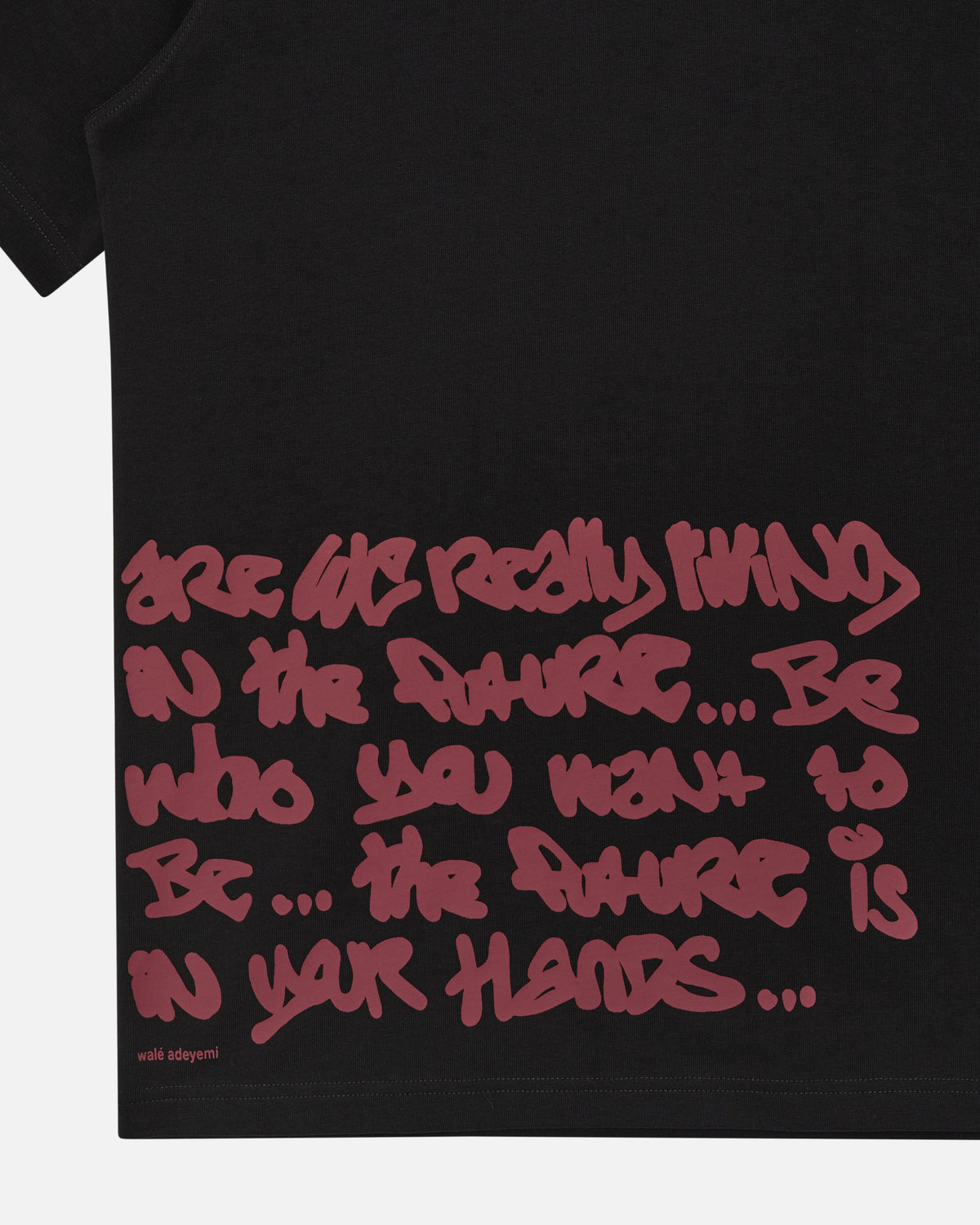 Walé Adeyemi Verse T-Shirt in Black/Red, printed graphic detail