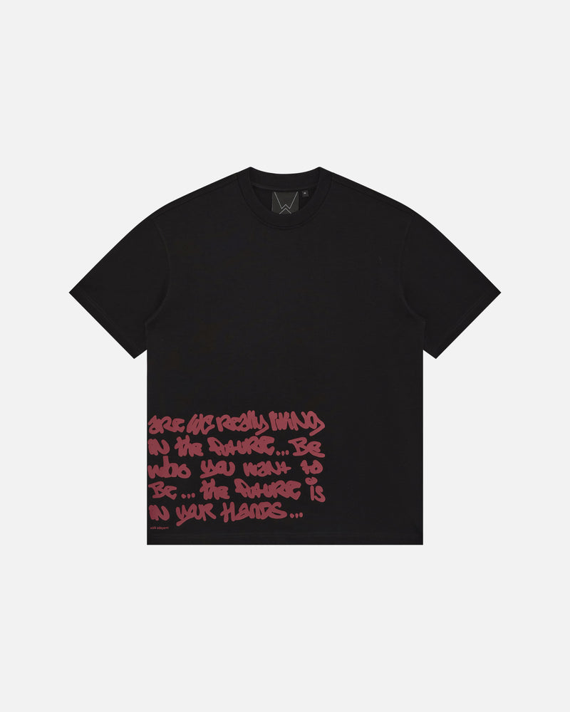 Walé Adeyemi Verse T-Shirt in Black/Red, flat on white, front