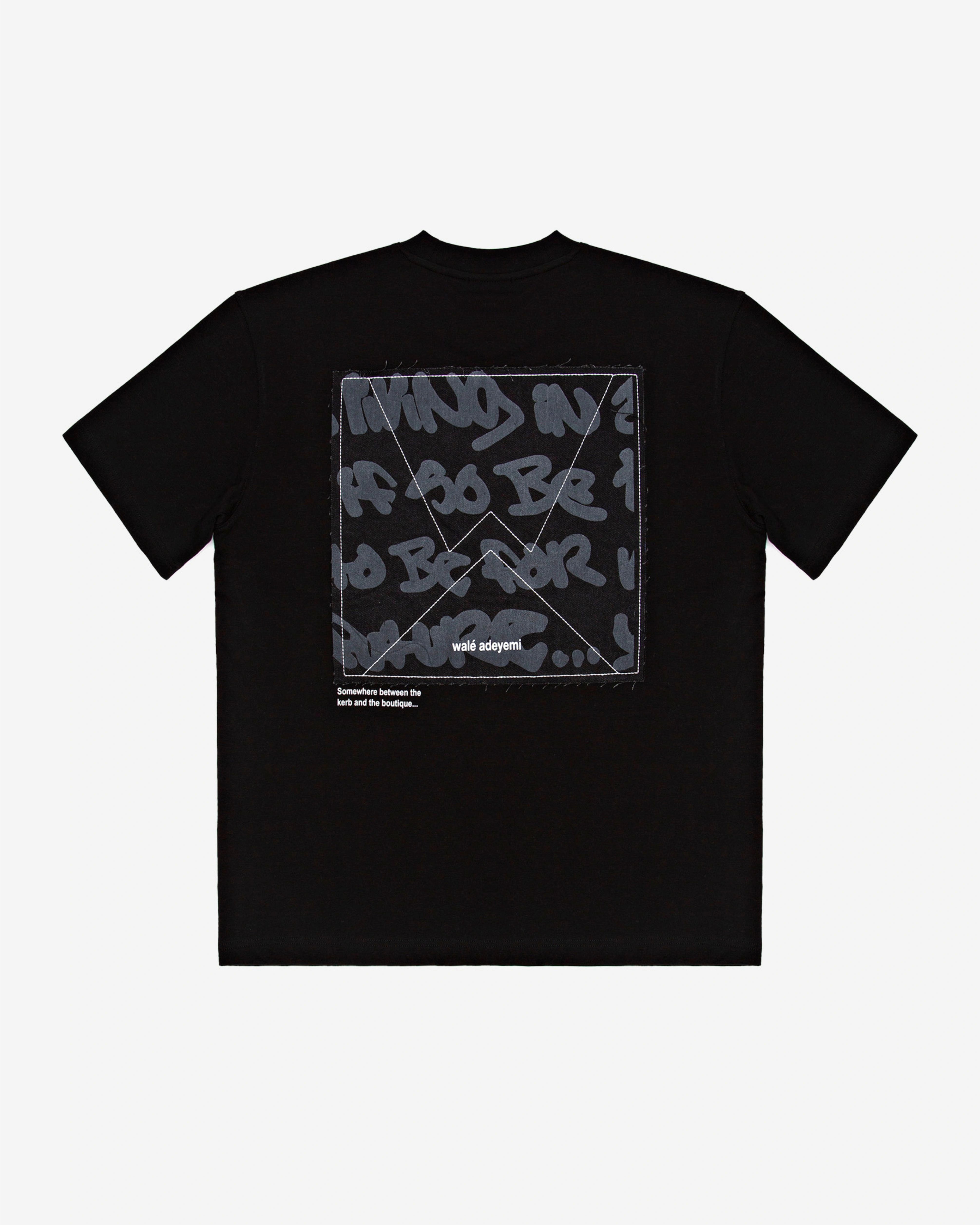 Walé Adeyemi Backbeat T-shirt in Black/White, back flat-lay view
