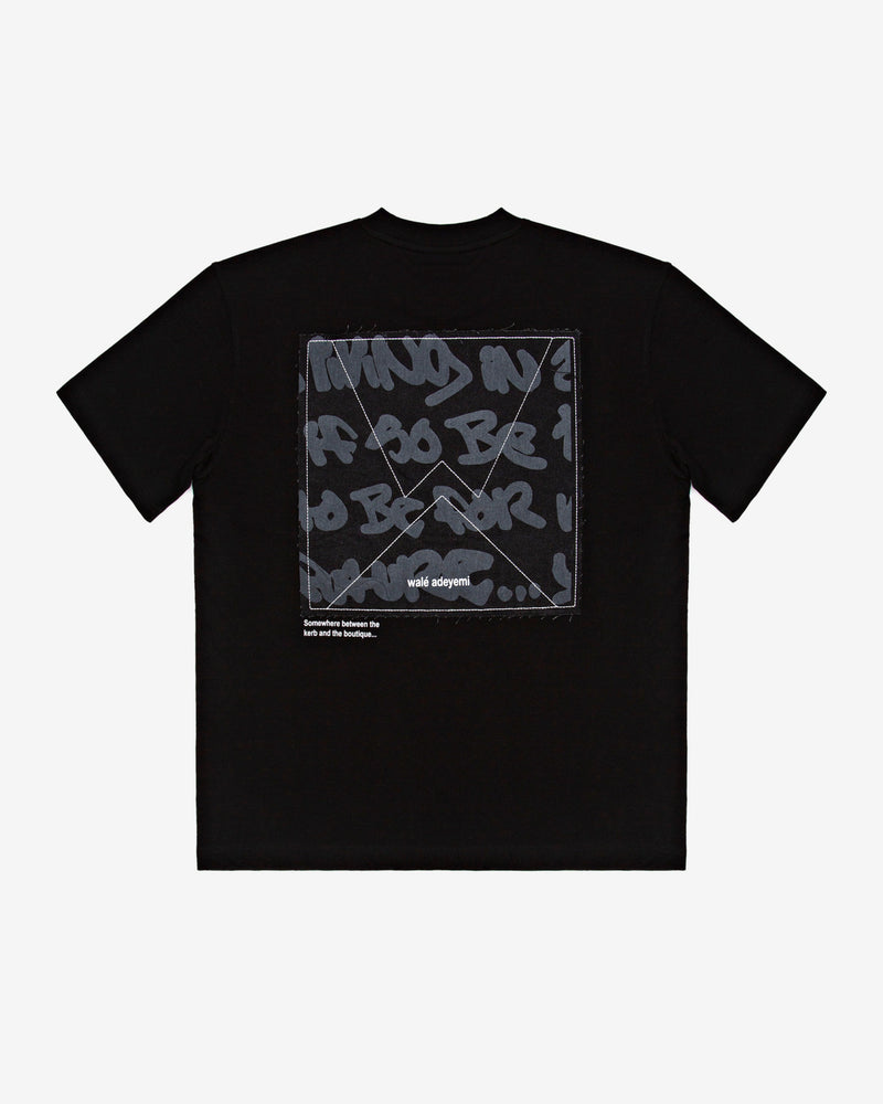 Walé Adeyemi Backbeat T-shirt in Black/White, back flat-lay view