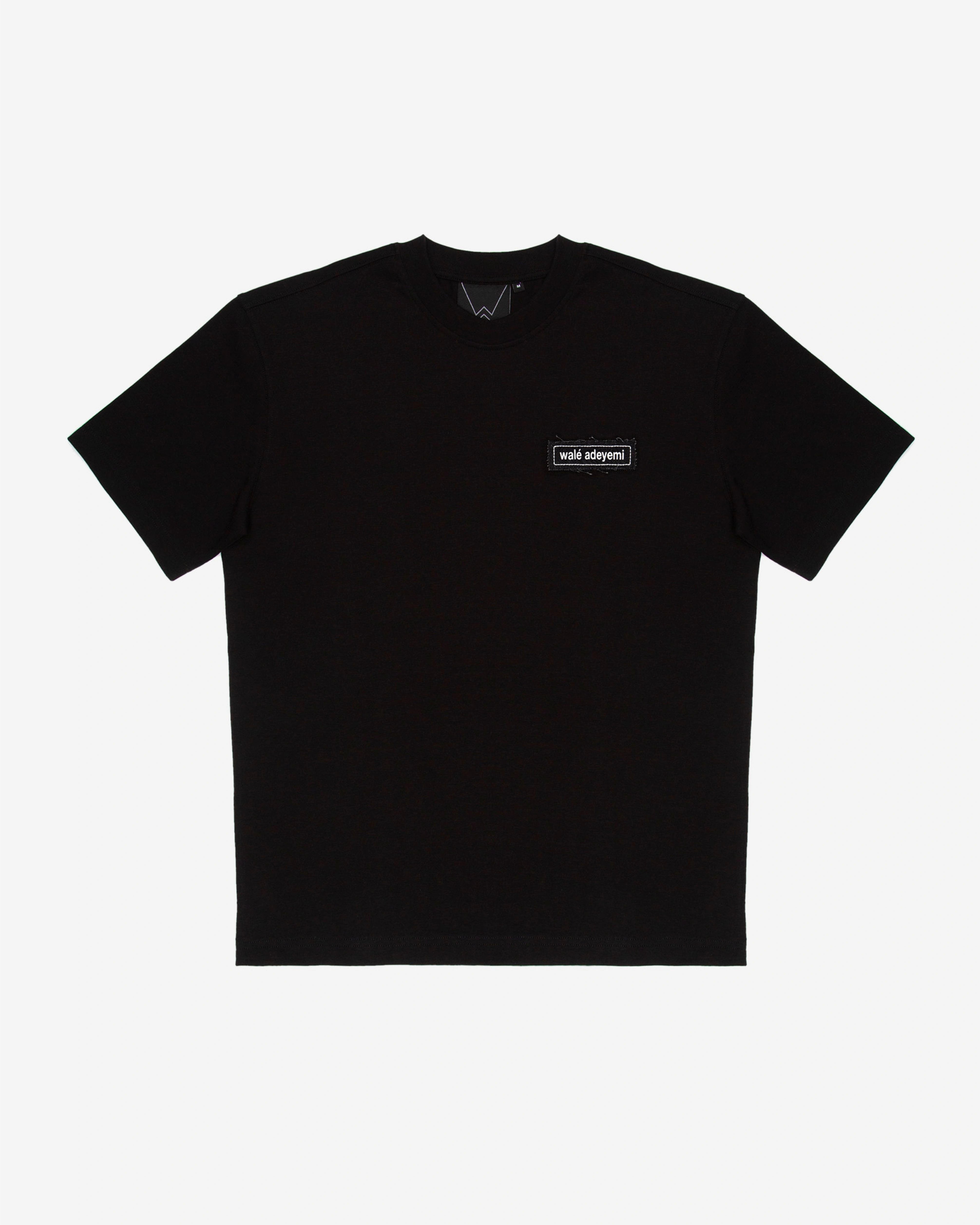 Walé Adeyemi Backbeat T-shirt in Black/White, front flat-lay view