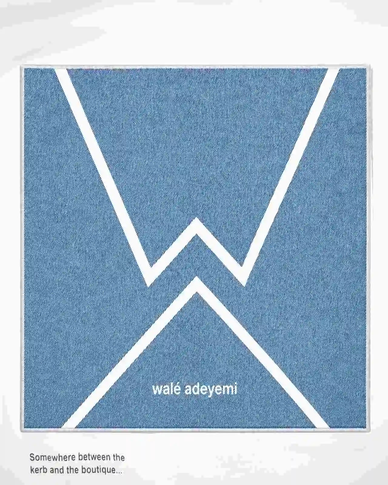 Close-up of the back patch on the Walé Adeyemi Backbeat long-sleeve T-shirt in White/Blue
