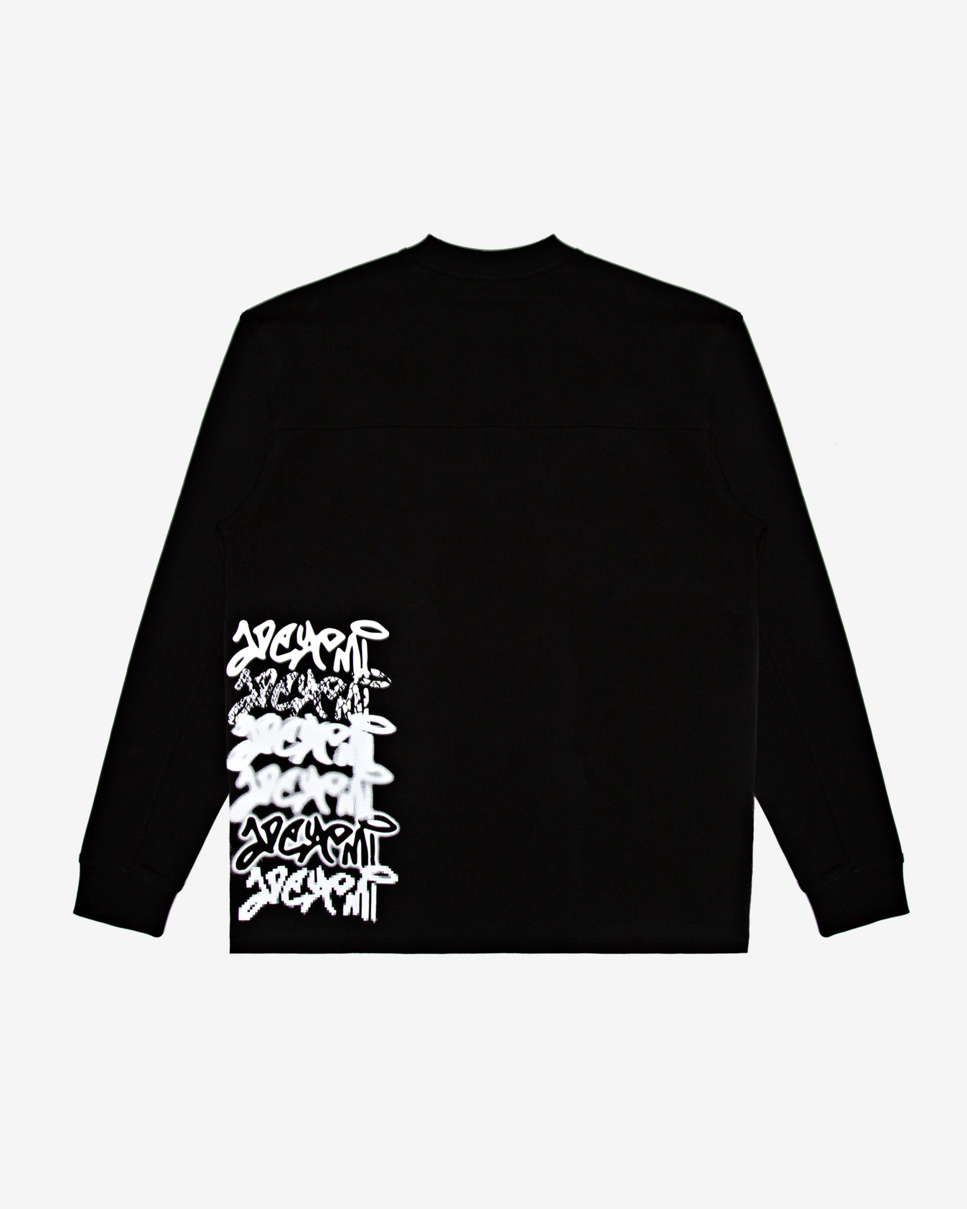 Walé Adeyemi Column long-sleeve T-shirt in Black/White, back flat-lay view