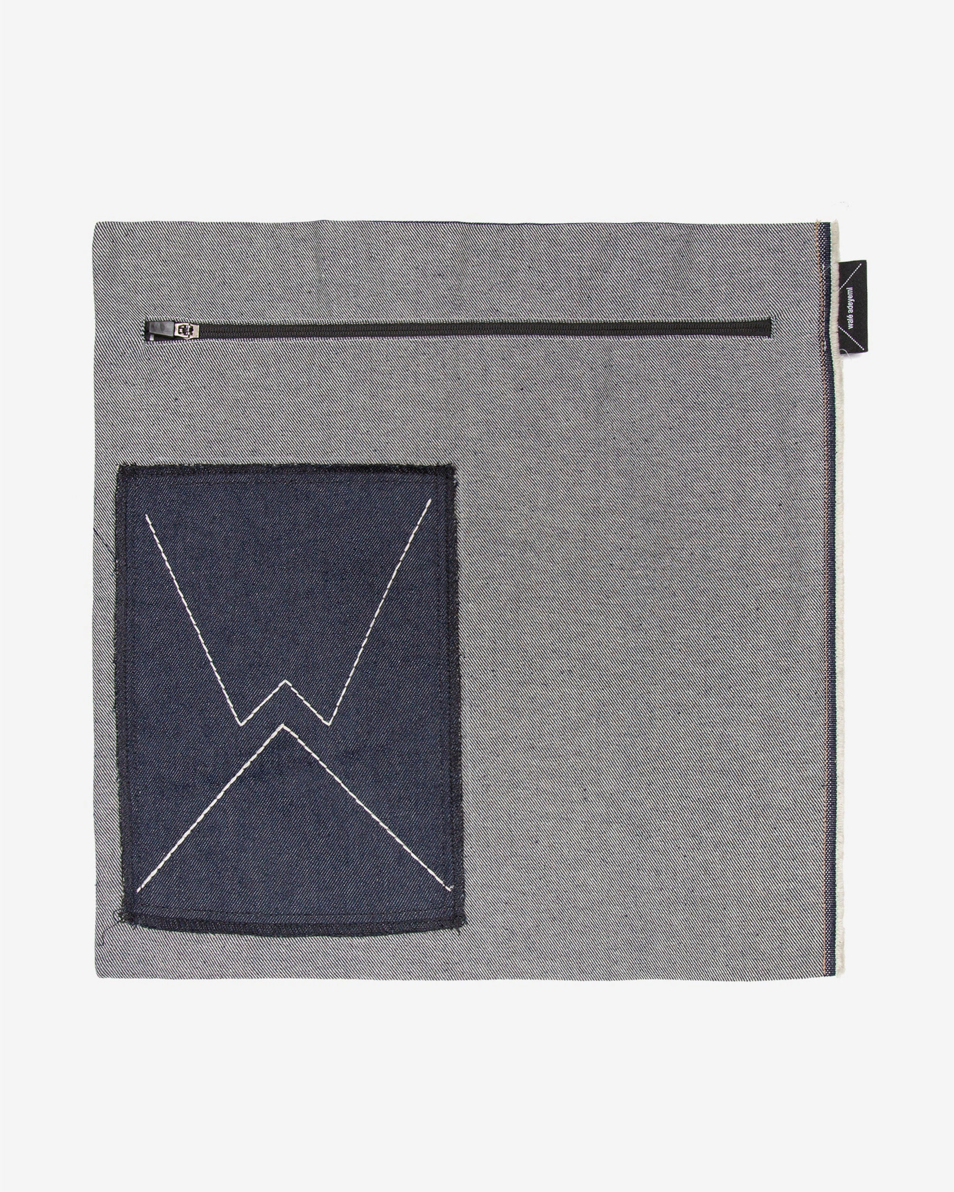 Walé Adeyemi Denim Sleeve Cushion No. 1, back product view