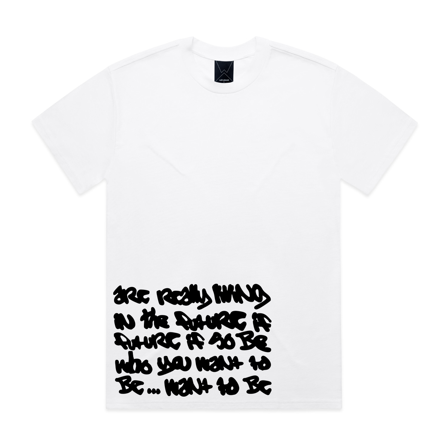 White OG T-Shirt - Black Print