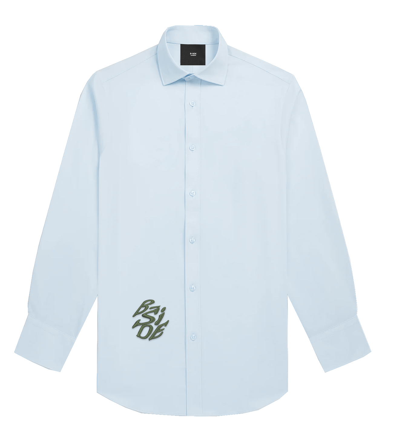 Baby Blue Second Life Graded Shirt - Green Print