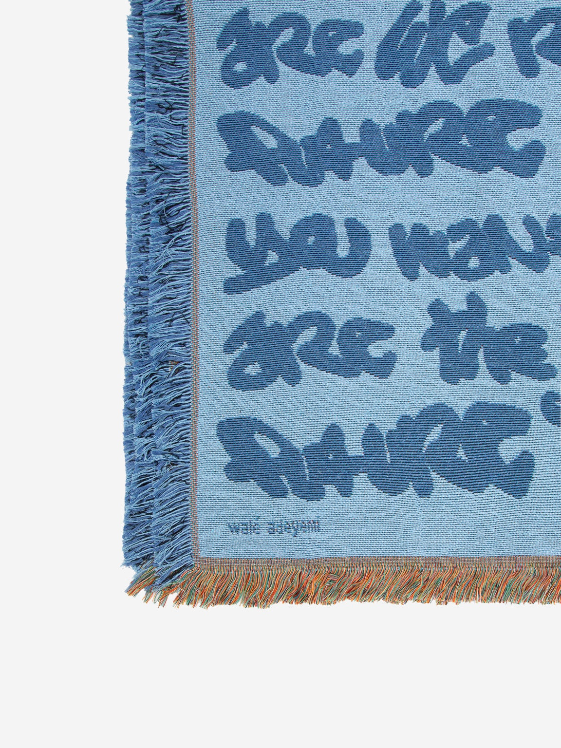 Walé Adeyemi Graf Woven Throw, powder blue and indigo side