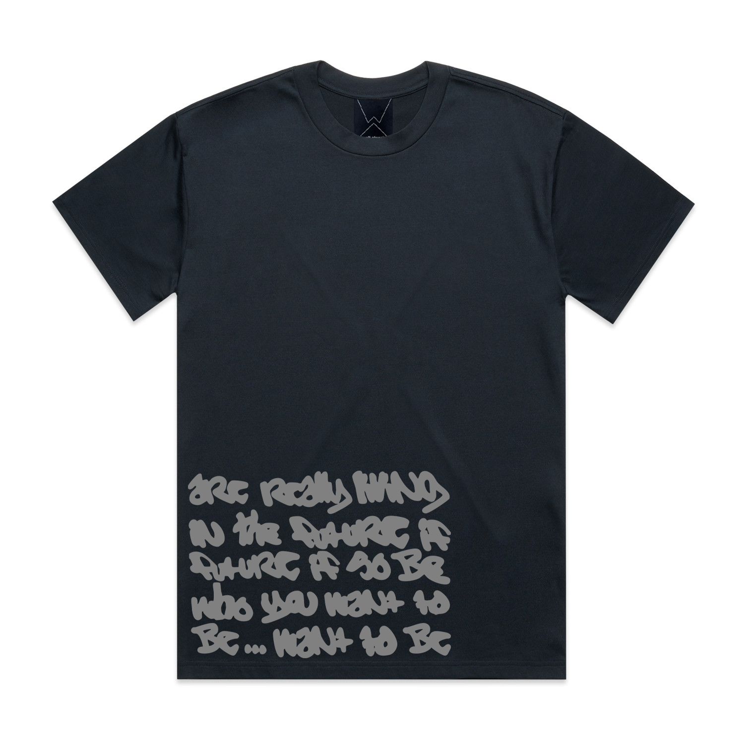Navy OG T-Shirt - Grey Print