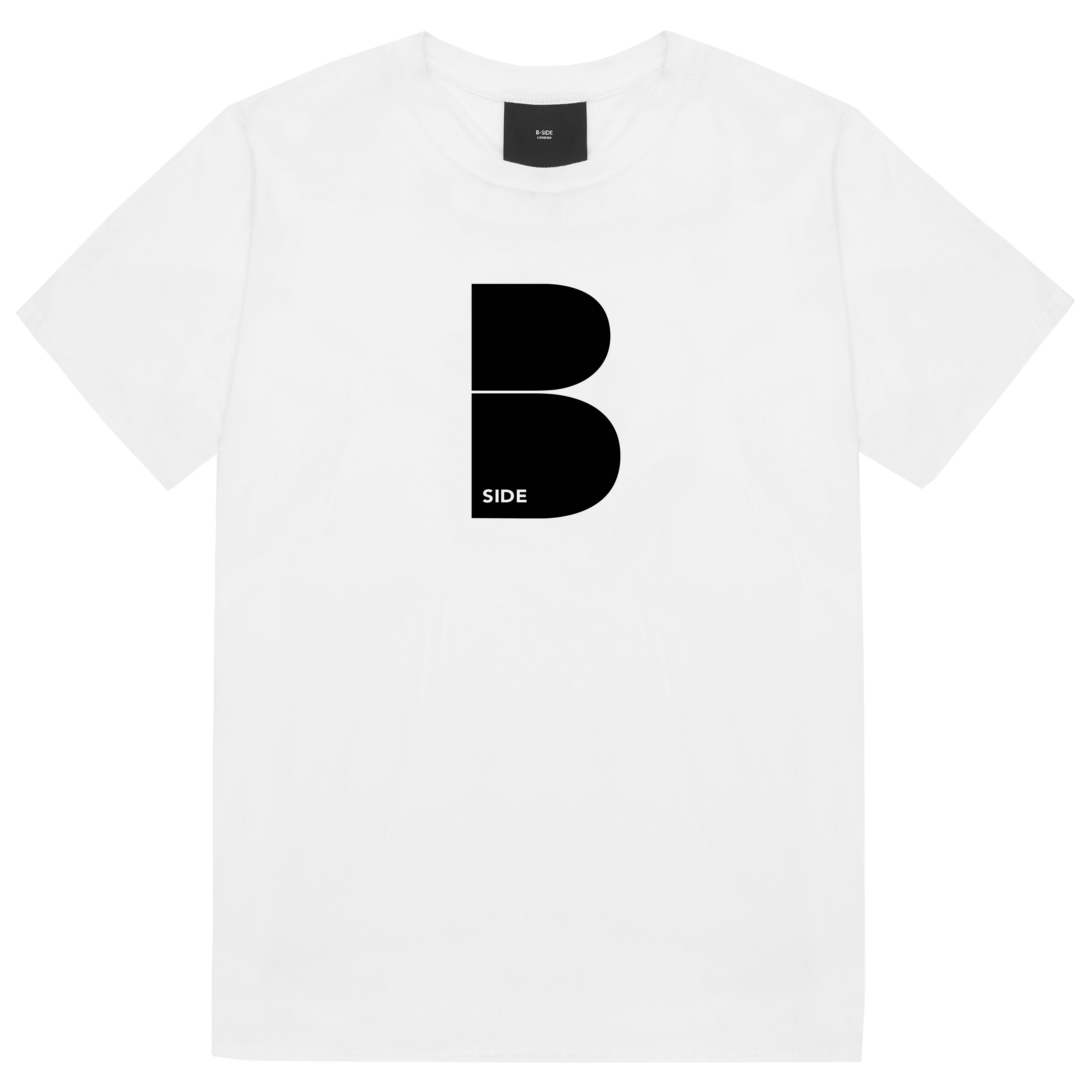 White Original B Logo T-Shirt - Black Print