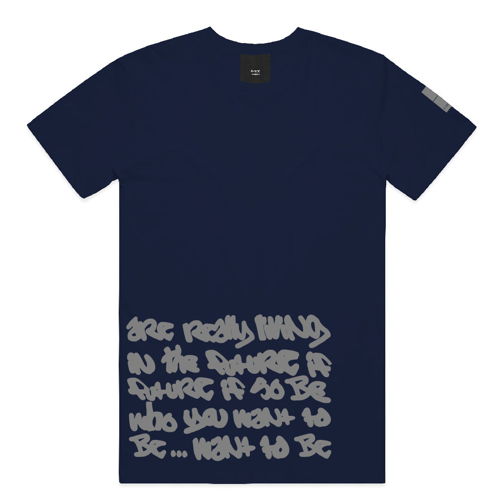 Navy OG T-Shirt - Grey Print