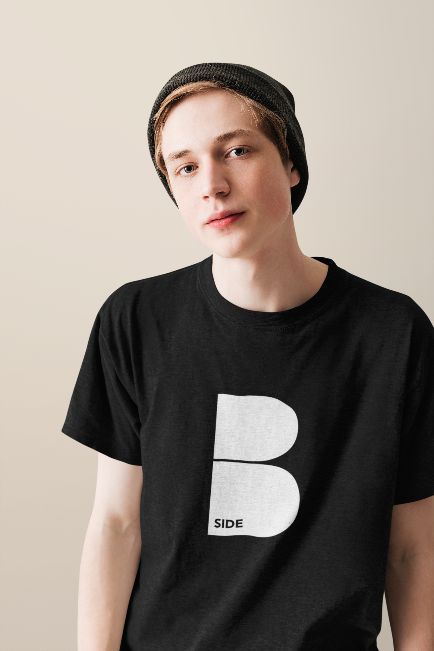 Black Original B Logo T-Shirt - White Print